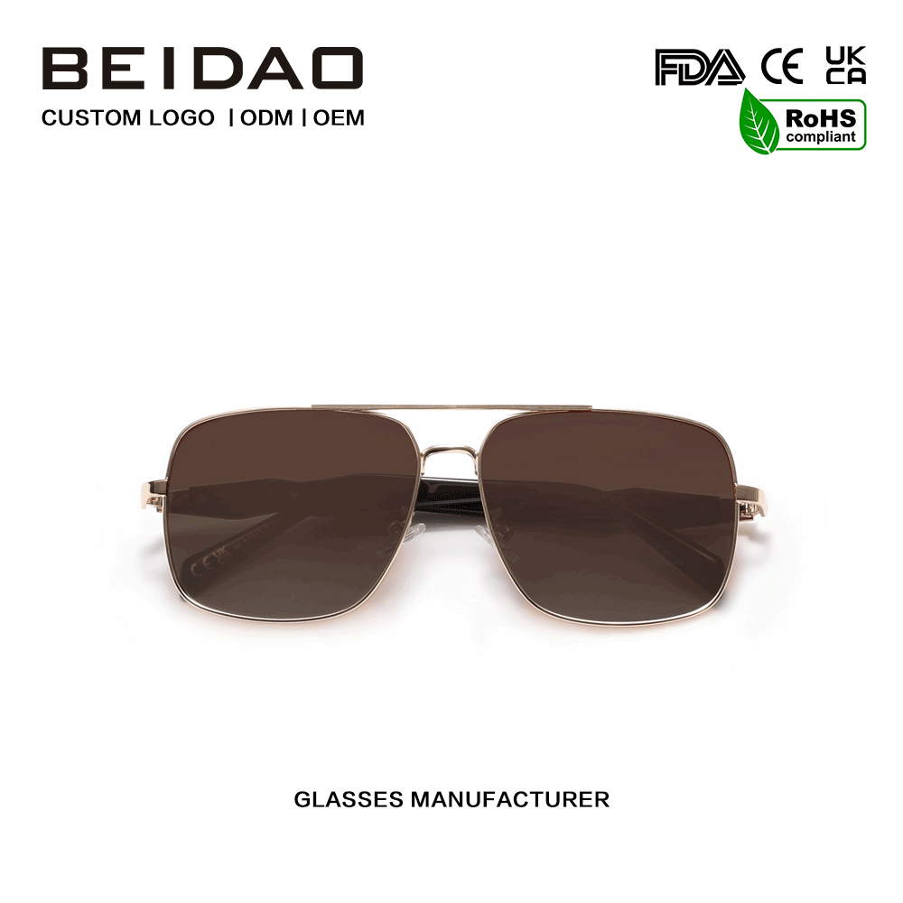 Designer Alloy Frame Polarized ແວ່ນຕາກັນແດດ UV400 ຂັບລົດ