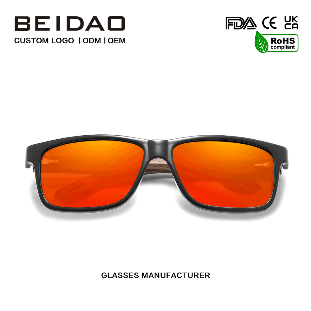 ແວ່ນຕາກັນແດດ Polarized ສີແດງ ໂລໂກ້ຂອງຜູ້ອອກແບບ