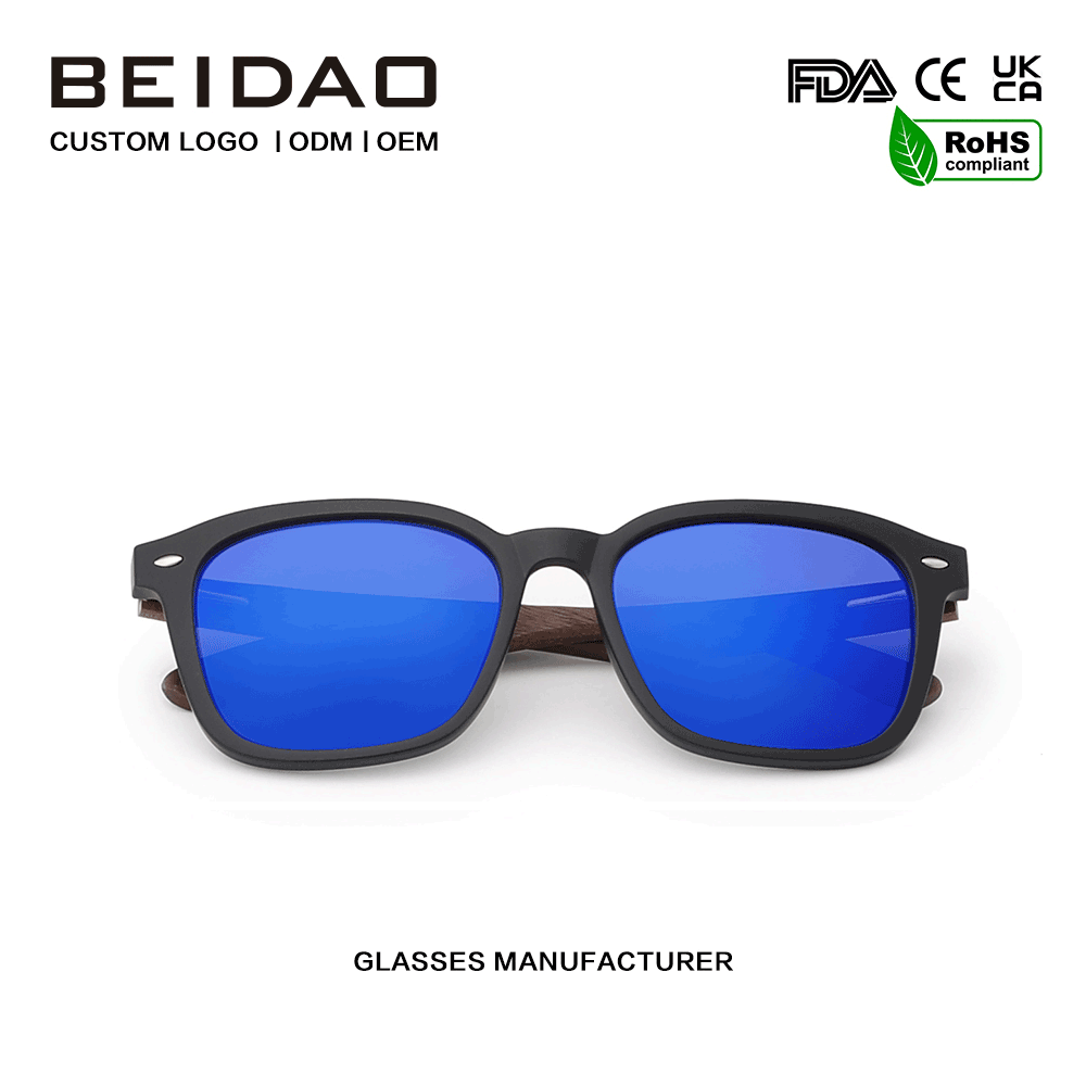 Fashion Retro Handmade UV400 TR90 Frame ແວ່ນຕາກັນແດດ Polarized