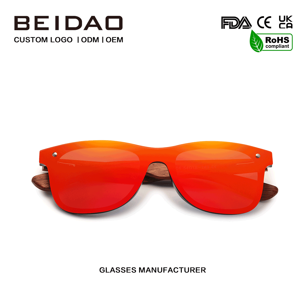 ສໍາລັບ Unisex Original Bubinga Wood Red Polarized Sunglasses