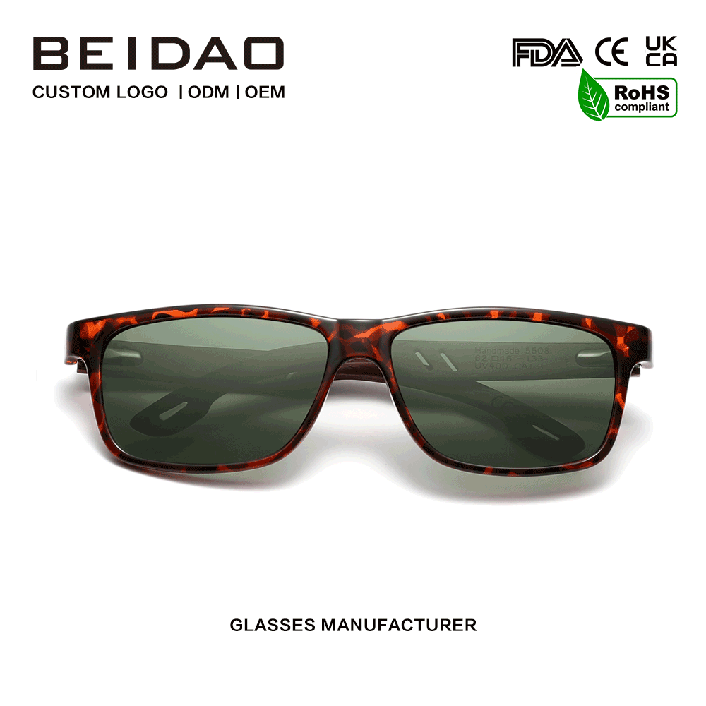 ສໍາລັບ Unisex Walnut TR90 Frame Polarized Sunglasses ຂັບລົດ
