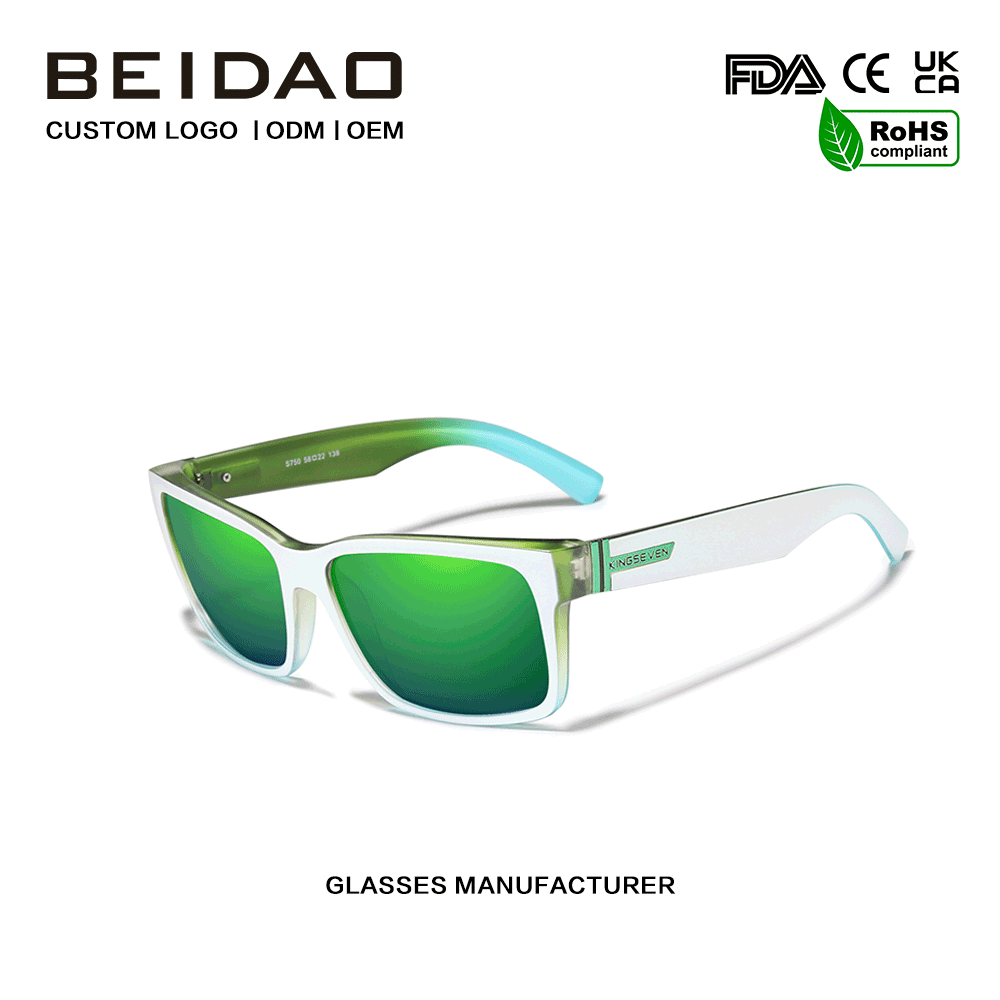 ຂາຍຮ້ອນແຟຊັ່ນ Polarized Green Mirro Lenses Sunglasses