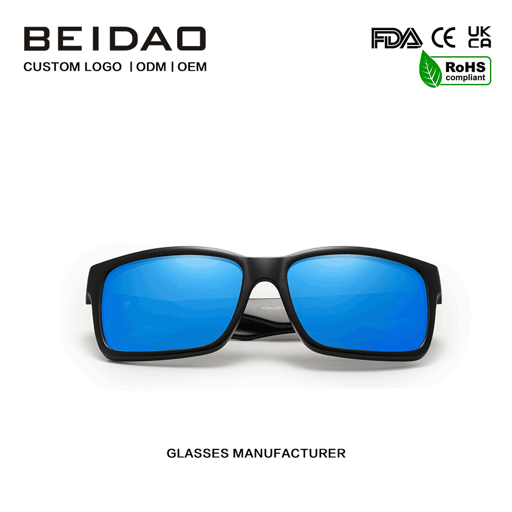 ຂາຍຮ້ອນແຟຊັ່ນ Polarized Mirror Square Shades Sunglasses