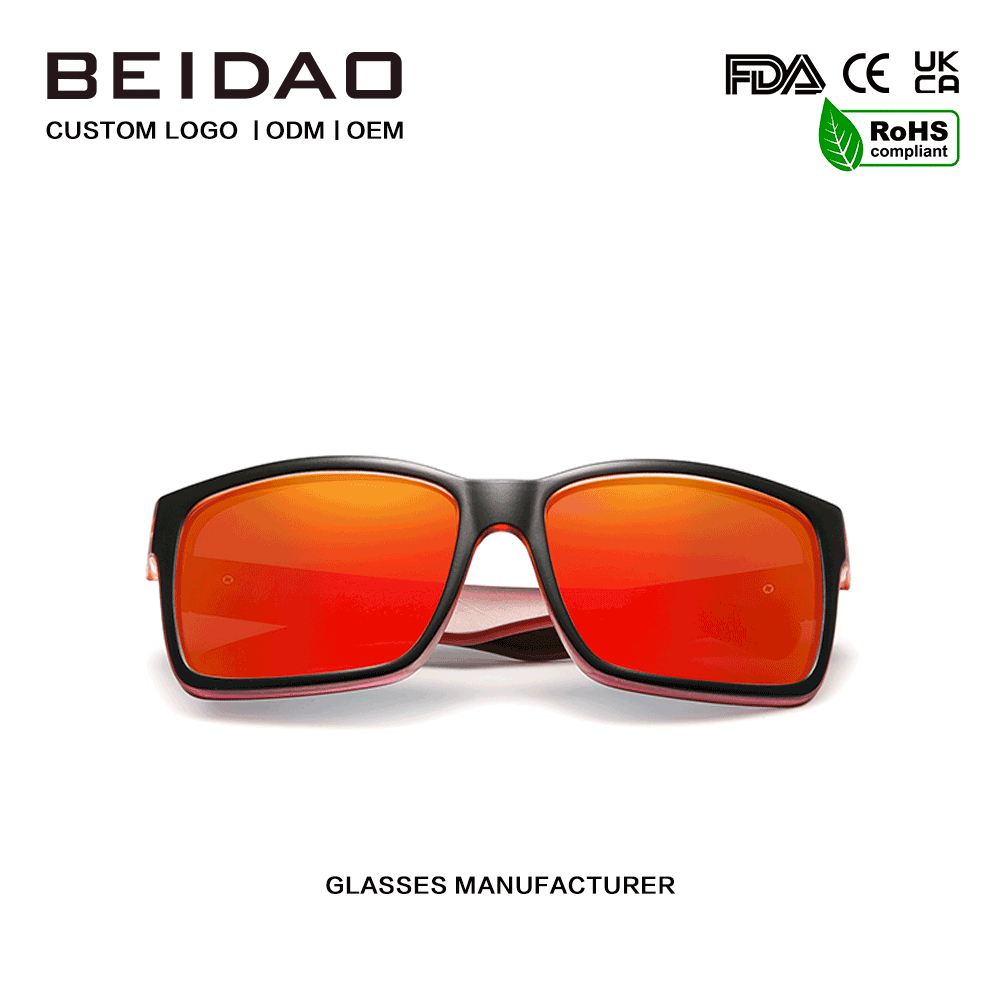 ຂາຍຮ້ອນແຟຊັ່ນ Polarized Red Mirro Lenses Sunglasses