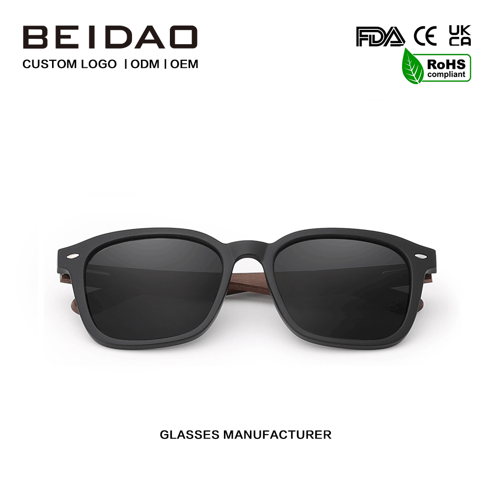ຂາຍຮ້ອນແຟຊັ່ນ Wlanut Wooden Polarized Sunglasses