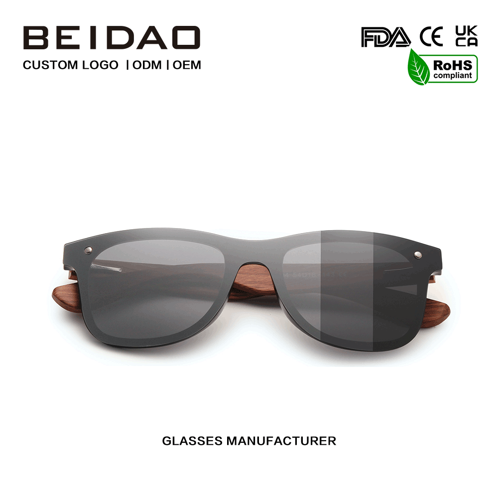 ຂາຍຮ້ອນ Original Bubinga Wood Silver ແວ່ນຕາກັນແດດ Polarized