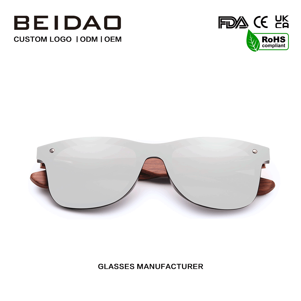 ແວ່ນຕາກັນແດດ Polarized ສີເງິນ Bubinga ຕົ້ນສະບັບທີ່ທັນສະໄຫມ