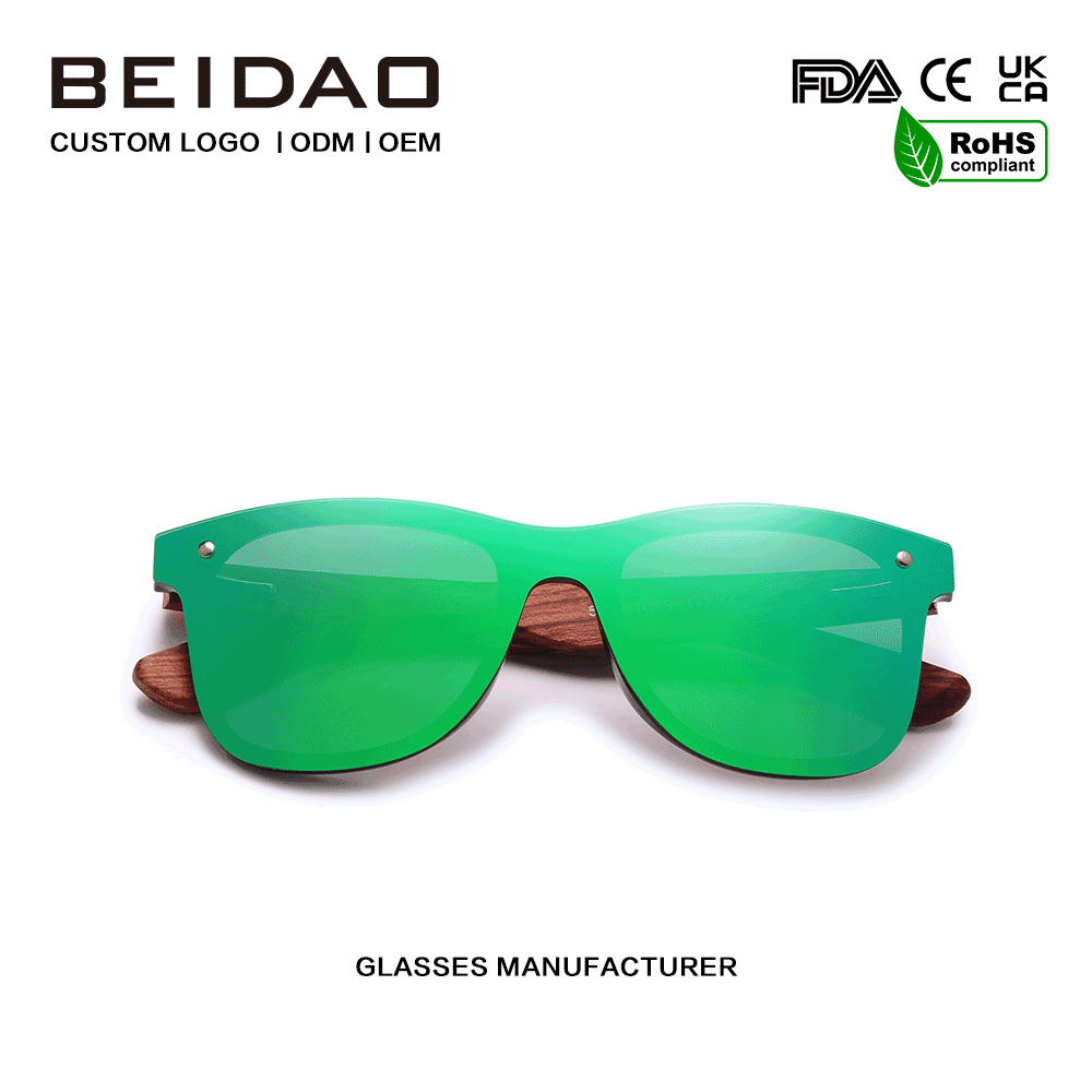Modern Original Bubinga Wood Silver ແວ່ນຕາກັນແດດ Polarized ຂັບລົດ