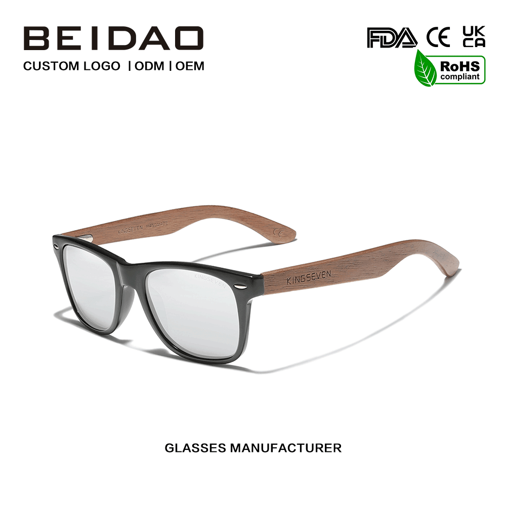 Modern Walnut Polarized UV400 ແວ່ນຕາກັນແດດປ້ອງກັນການຂັບຂີ່