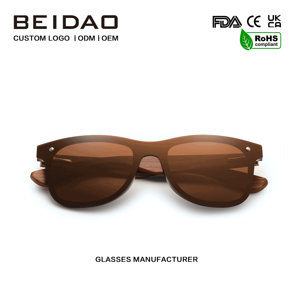 ແວ່ນຕາກັນແດດ Polarized ໄມ້ Bubinga ຕົ້ນສະບັບທໍາມະຊາດ
