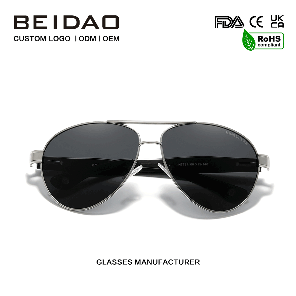 ແວ່ນຕາກັນແດດ Polarized UV400 Stainless Wire-Core Temples Sunglasses