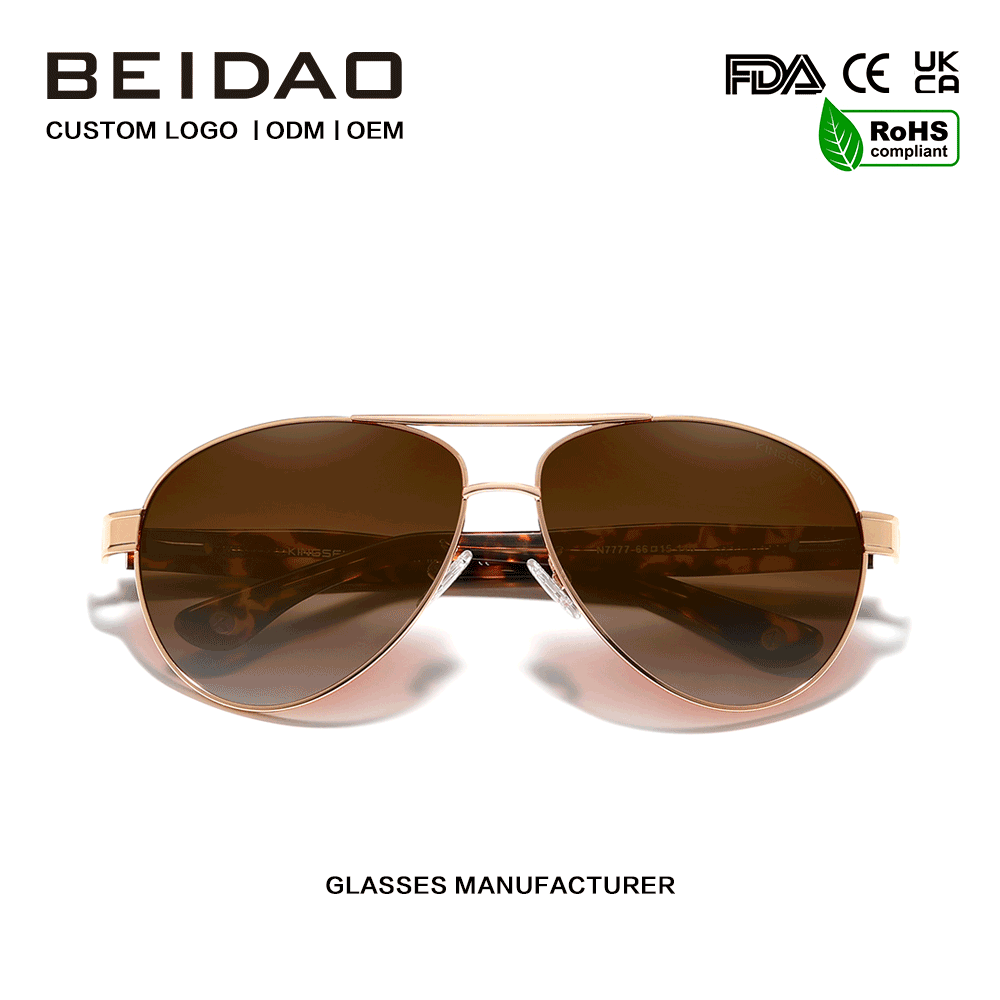 Polarized UV400 Protection Wire-Core Temples ແວ່ນຕາກັນແດດ Pilot