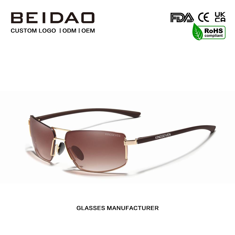 Unisex Vintage Square Aluminum Polarized ແວ່ນຕາກັນແດດ