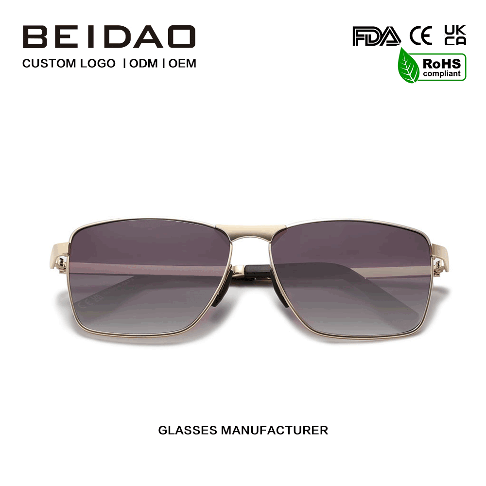 ແວ່ນຕາກັນແດດ Vintage Gradient Rectangular UV400 Protection