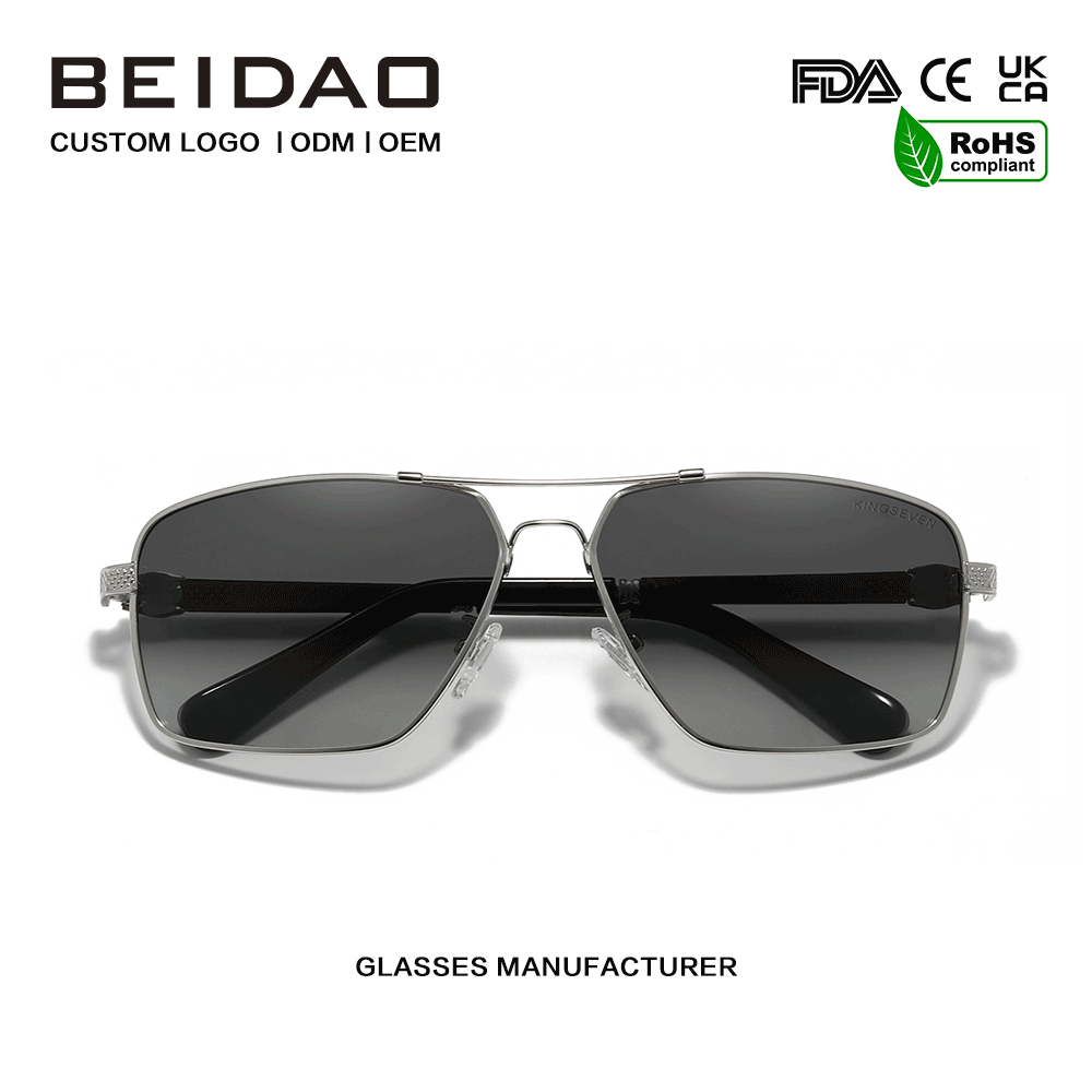 ແວ່ນຕາກັນແດດແບບ Vintage Square ແບບ Polarized UV400 Gradient Lens