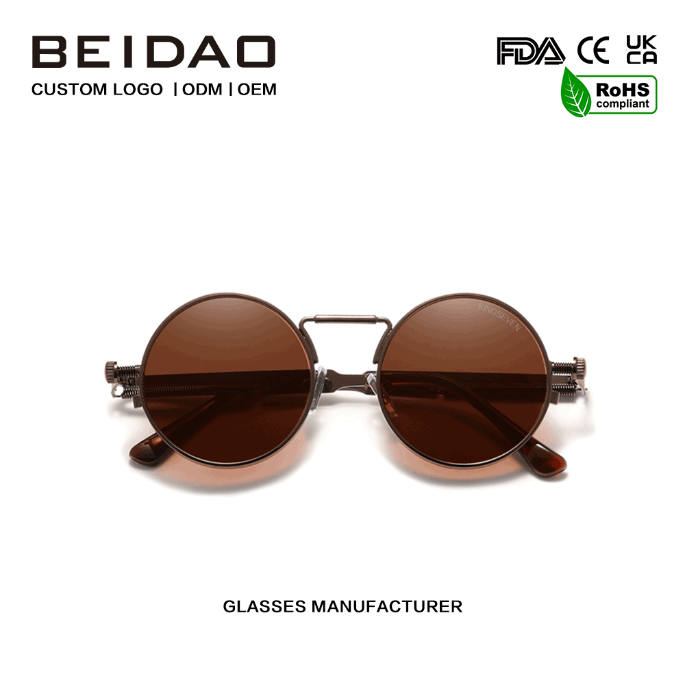Vintage Steampunk Polarized Vintage Metal Sunglasses ສໍາລັບຜູ້ຊາຍ