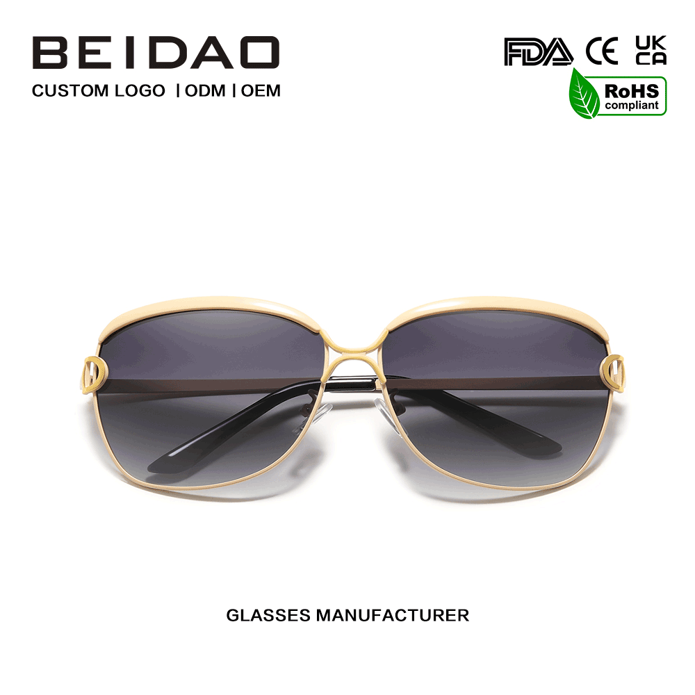 ແວ່ນຕາກັນແດດ Polarized Gradient Oversized ຂອງແມ່ຍິງ Retro